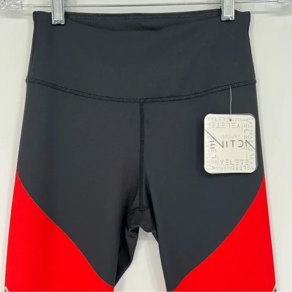 NEW Yelete Womens Active Leggings Workout Black/Red/Leopard Waist Pocket - Picture 3 of 13